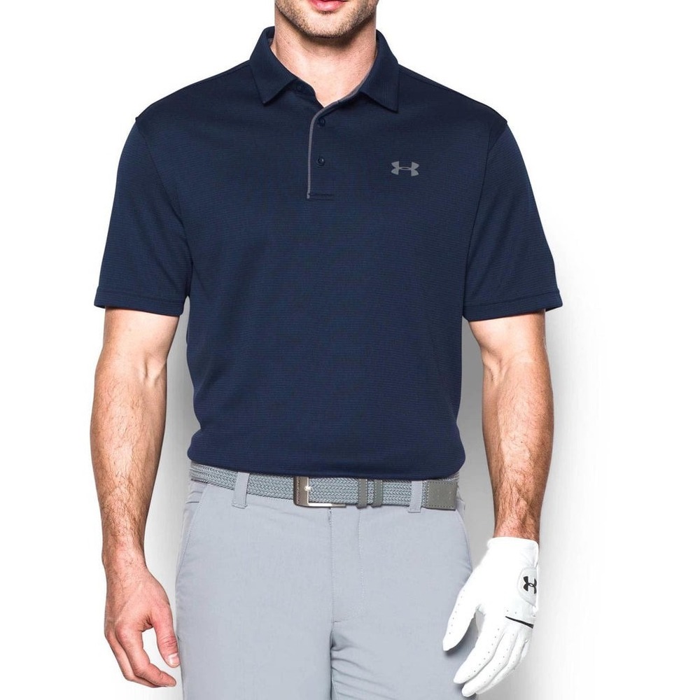 Under Armour Mens Midnight Navy Graphite Tech Polo Shirt 2XL